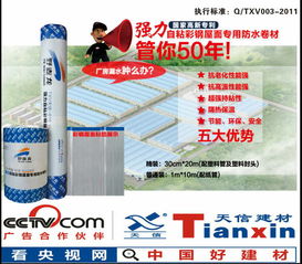 江蘇天信牌彩鋼屋面防水卷材 廠家直銷，品質與服務的雙重保障